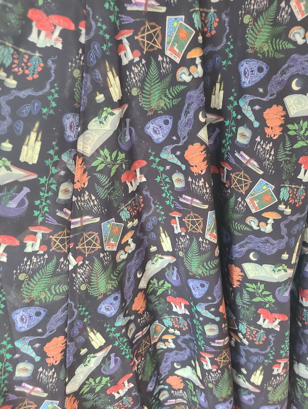 NWT XL Spellbinding Print Swing Dress Unique Vintage Apothocary Witchy Halloween - Picture 5 of 10